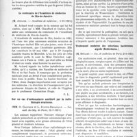 3571 - Page 3476 - Partie scientifique. L’Actualité Scientifique. Les Sociétés Savantes. Paris. La tuberculose pulmonaire chez les gazés, (Académie de médecine ; 8-10-1929) / Le centenaire de l’Académie de médecine de Rio-de-Janeiro, (Académie de médecine ; 1-10-1929) / Sur un cas d’ostéomalacie amélioré par la radiothérapie ovarienne, (Soc. méd. des hôp. de Paris, 12-7-1929) / Sur un cas de sténose pylorique syphilitique, (Soc. méd. des hôp. de Paris, 12-7-1929) / Traitement moderne des infections bactériennes aiguës (Septicémies), (Soc. de médecine de Paris, 29-6-1929)