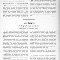 3574 - Page 3479 - Partie scientifique. L’Actualité Scientifique. Les Sociétés Savantes. Lyon. Société Nationale de Médecine et des Sciences médicales. Invagination aigue iléo-coecale / Hernie étranglée traitée par le procédé d’Helferich / Ostéite poste-typhique du cubitus / Les Congrès. XXe Congrès français de médecine, (Montpellier, 15-17 octobre 1929)
