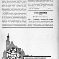 3620 - Page XIII-3525 - A propos des propositions de décorations des médecins de réserve / Correspondance. Accidents du travail. Evaluation d’incapacité de travail