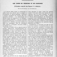 3634 - Page 3539 - Partie scientifique. Travaux Originaux. Renseignements pour le praticien. Formalités à remplir pour l’obtention d’une bourse et l’admission dans une Institution nationale de sourds-muets, par le Docteur G. de Parrel / Les chocs en médecine et en chirurgie, (Prétendue nocivité des Rayons X à distance), par le Dr Foveau de Courmelles