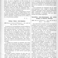 3643 - Page 3548 - Partie scientifique. L’Actualité Scientifique. Les Sociétés Savantes. Paris. Fibrome du muscle droit de l’abdomen, (Société de chirurgie ; 16-10-1929) / Lithiase biliaire intra-hépatique, (Soc. méd. des hôp. de Paris ; 12-7-1929) / Spirochétose ictéro-hémorragique, sans azotémie pendant la rémission thermique, (Soc. méd. des hôp. de Paris ; 12-7-1929) / La pyrétothérapie avec la levure de bière dans la paralysie générale, (Soc. méd. des hôp. de Paris ; 12-7-1929)