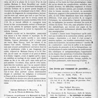 3650 - Page 3555 - Partie scientifique. L’Actualité Scientifique. Les livres. Belzébuth sacrifié, par A. René Brouillhet, André Delpeuch, éditeur, Paris / La pratique de l’accoucheur en clientèle, par Dr Demelin, Éditions Médicales N. Maloine, Paris / Les livres qui viennent de paraître…