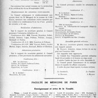 3667 - Page 3572 - Partie professionnelle, Hygiène, Assistance, Mutualité, Intérêts corporatifs, Variétés. Comptes rendus, documents, pièces officielles…. Mutualité familiale. Réunion du Conseil d’Administration, 8 octobre 1929 / Faculté de médecine de Paris. Enseignement et actes de la Faculté