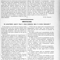 3728 - Page 3633 - Partie professionnelle, Hygiène, Assistance, Mutualité, Intérêts corporatifs, Variétés. Travaux Originaux. Le Professeur Grasset, Émile Forgue [Dr E. Forgue] / Déontologie. Un propriétaire peut-il louer à deux médecins dans le même immeuble ? [Dr Paul Boudin]