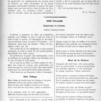 3741 - Page 3646 - Partie professionnelle, Hygiène, Assistance, Mutualité, Intérêts corporatifs, Variétés. Travaux Originaux. Autour des cinémas, cirques et music halls. Palace. — Folies-Wagram. — "La Femme dans la Lune” [Dr G. Poleme] / Mon village. Esquisses et propos, Albert Desbranches