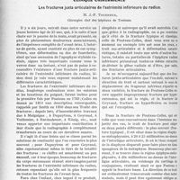 3779 - Page 3684 - Partie scientifique. Travaux Originaux. Psychiatrie de guerre. Le facteur émotionnel en général, par R. Benon / Clinique chirurgicale. Les fractures juxta-articulaires de l’extrémité inférieure du radius, M. J. -P. Tourneux