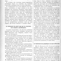 3791 - Page 3696 - Partie scientifique. L'Actualité Scientifique. La Presse. De l’état du système nerveux végétatif dans l’hypotension et l’hypertension artérielles permanentes [(La Presse médicale, 9 octobre 1929)] / Le traitement du prurit anal par les injections sous-cutanées anesthésiantes [(Journal des praticiens, 17 août 1929)] / Le traitement des paraplégies du mal de Pott dorsal [(La Presse médicale, 31 août 1929)]
