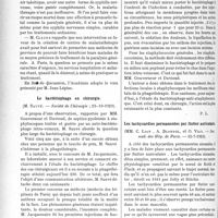 3793 - Page 3698 - Partie scientifique. L'Actualité Scientifique. Les Sociétés Savantes. Paris. A propos des centres de malariathérapie, (Académie de Médecine ; 29-10-1929) / Le bactériophage en chirurgie, (Société de Chirurgie ; 23-10-1929) / Les tachycardies permanentes par flutter auriculaire, (Soc. méd. des Hôp. de Paris. — 12-7-1929)
