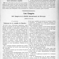 3796 - Page 3701 - Partie scientifique. L'Actualité Scientifique. Les Sociétés Savantes. Paris. Société des Chirurgiens de Paris, Séance du 19 novembre 192 9. Sésamoïdes douloureux des gros orteils / Gastro-entérostomie simplifiée / Fracture du cou-de-pied avec luxation du pied en dehors et issue de la malléole tibiale par la plaie / Les Congrès. VIIIe Congrès de la Société internationale de Chirurgie, (Suite et fin). Traitement de la maladie de Basedow