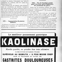 3826 - Page LXVII-3731 - Correspondance. Questions médico-militaires. Maladie contractée en service, Droit aux soins gratuits / Augmentation de pension militaire / Pas de franchise posteale pour l’envoi des notes d’honoraires des pensionnés de guerre
