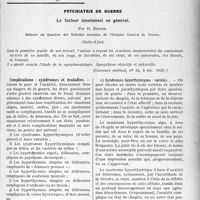 3848 - Page 3751 - Partie scientifique. Travaux Originaux. Psychiatrie de guerre. Le facteur émotionnel en général, par R. Benon