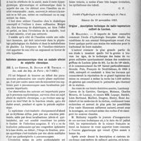 3868 - Page 3771 - Partie scientifique. L’Actualité Scientifique. Les Sociétés Savantes. Paris. Insulino-résistance dans le diabète, (Soc. méd. des hôp. de Paris ; 12-7-1929) / Septicémie pneumococcique chez un malade atteint de néphrite chronique, (Soc. méd. des hôp. de Paris ; 12-7-1929) / Société d'hydrologie et de climatologie de Paris, Séance du 18 novembre 1929. Origine, description technique du radio-vaporarium sulfuré de Luchon