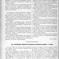 3883 - Page 3786 - Partie professionnelle, Hygiène, Assistance, Mutualité, Intérêts corporatifs, Variétés. Travaux Originaux. Stomatologie. Projet de charte d’apprentissage. Préambule [Paul Boudin] / Du compérage médico-sacerdo-pharmaceutique, à trois