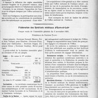 3892 - Page 3795 - Partie professionnelle, Hygiène, Assistance, Mutualité, Intérêts corporatifs, Variétés. Comptes rendus, documents, pièces officielles…. Mutualité familiale du corps médical français. Proposition de loi relative à la création d’un Office national de l'enfance / Fédération des Syndicats médicaux d’Eure-et-Loir, Compte rendu de l’Assemblée générale du 3 novembre 1929