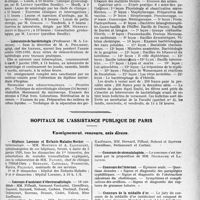 3896 - Page 3799 - Partie professionnelle, Hygiène, Assistance, Mutualité, Intérêts corporatifs, Variétés. Faculté de médecine de Paris. Enseignement et actes de la Faculté / Hôpitaux de l’assistance publique de Paris. Enseignement, concours, avis divers
