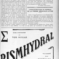 3898 - Page LXIII-3801 - A travers l’officiel. Réponses des Ministres aux questions des Parlementaires. École d’infirmières existant en France / L’inauguration du bureau de la presse médicale latine