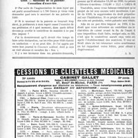 3909 - Page 3810-LXXIV - Correspondance. Fiscalité. Patente d’un médecin marié sous le régime de la séparation de biens / Montant de la patente, Cessation d’exercice