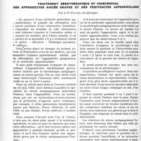 3925 - Page 3826 - Partie scientifique. Travaux Originaux. Traitement sérothérapique et chirurgical des appendicites aiguës graves et des péritonites appendiculaires, par le Dr Pilven