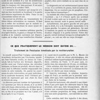 3932 - Page 3833 - Partie scientifique. Travaux Originaux. Clinique chirurgicale, Hôtel-Dieu : M. le Professeur Hartmann. Cancer du sein. Coxo-tuberculose. Corps étranger du genou / Ce que pratiquement le médecin doit savoir du…. Traitement de l’occlusion intestinale par la rechloruration
