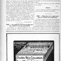3969 - Page 3870-LVIII - Correspondance. Fiscalité. Amortissements / Un médecin assistant rétribué par son confrère n’est pas patentable / Déduction des impôts payés pour le compte du propriétaire