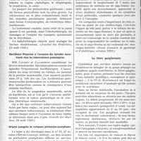 4003 - Page 3904 - Partie scientifique. L’Actualité Scientifique. La Presse. Polynévrites [(Journal des Praticiens, 24 août 1929)] / Bacillémie fréquente à l’occasion des épisodes menstruels chez les tuberculeuses pulmonaires [(Gazette des hôpitaux, 28 août 1929)] / Origine autogène de certaines péritonites puerpérales [(Revue française de gynécologie et d’obstétrique, octobre 1929)] / La fièvre ganglionnaire [(La Médecine, août 1929)]