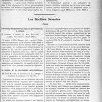 4004 - Page 3905 - Partie scientifique. L’Actualité Scientifique. La Presse. La fièvre ganglionnaire [(La Médecine, août 1929)] / Les Sociétés Savantes. Paris. La vaccination antidiphtérique dans les préventoriums d'enfants, (Académie de médecine ; 12-11-1929) / Les résultats de la vaccination anti-diphtérique, (Académie de médecine ; 19-11-1929)
