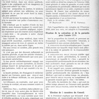 4016 - Page 3917 - Partie professionnelle, Hygiène, Assistance, Mutualité, Intérêts corporatifs, Variétés. Travaux Originaux. Sou Médical. Assemblée Générale du 18 Novembre 1929. Comparaison du « Sou » avec les compagnies d’assurances / Comptes de l’exercice 1928 / Fixation de la cotisation et de la garantie pour l’année 1930 / Election de 5 membres du Conseil