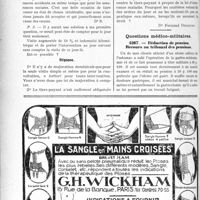4035 - Page 3936-LVI - Correspondance. Application du Tarif Fallières. Le tiers payant n’est nullement obligatoire pour les accidents du travail [Dr Fernand Decourt] / Questions médico-militaires. Réduction de pension. Recours au tribunal des pensions