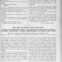 4104 - Page 5015 - Médecine sociale – Législation – Décrets – Règlements – Pièces officielles – Tarifs, etc. Décrets. Pharmacie. Répartition des droits afférents aux examens de fin d’études en vue du diplôme de pharmacien / Service de santé des colonies. Circulaire interministérielle relative au perfectionnement professionnel et technique des médecins, pharmaciens et officiers d’administration du corps de santé colonial