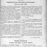 4114 - Page 5025 - Décrets et arrêtés. Enseignement de la médecine. Tirage au sort des membres des jurys des concours d’agrégation de médecine / Assistance aux familles nombreuses. Décret du 5 mars 1929 / Etudes dentaires. Conditions d'inscription aux études dentaires