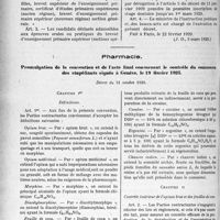 4115 - Page 5026 - Décrets et arrêtés. Etudes dentaires. Conditions d'inscription aux études dentaires / Pharmacie. Promulgation de la convention et de l’acte final concernant le contrôle du commerce des stupéfiants signés à Genève, le 19 février 1925
