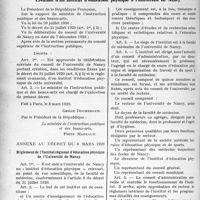 4127 - Page 5038 - Syndicats. Décrets. Education physique. Création d’un institut d’éducation physique à l'université de Nancy