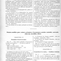 4179 - Page 5086 - Assurances sociales. Agrément des caisses primaires d’assurances sociales / Statuts-modèles pour caisses primaires d'assurances sociales (maladie, maternité