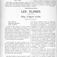 4213 - Page 10 - Le cinquantenaire. Vue d’ensemble. La deuxième journée. Les Toasts / Le Bal / Les éloges. Eloge d’Auguste Cézilly, par le Dr A. Gassot