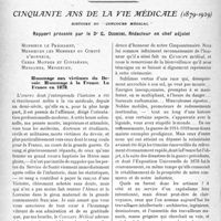 4219 - Page 16 - Les éloges. Eloge du Dr H. Jeanne, par le Dr J. Noir / Cinquante ans de la vie médicale (1879-1929). Histoire du “ concours médical ", Rapport présenté par le Dr G. Duchesne