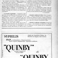 0006 - Page VII-5 - Dernières nouvelles. Nécrologie [Dr Raymond Seyer, Dr Charles Séguin, Docteur Louis-Marie Coudray] / A la Société d’hydrologie / Faculté de médecine de Paris / Faculté de médecine de Bordeaux