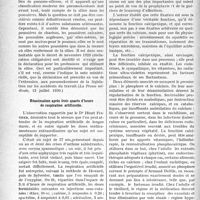 0029 - Page 28 - Partie scientifique. L’actualité Scientifique. La Presse. Contribution à l’étude des pneumokonioses professionnelles [(La Presse médicale, 12 juillet 1930.)] / Réanimation après trois quarts d’heure de respiration artificielle [(Gaz. hebd. des sciences médicales de Bordeaux, 27 juillet 1930.)] / La fonction calcipexique [Paris médical, 26 juillet 1930.)]