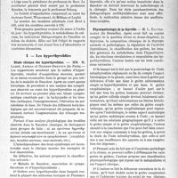 0034 - Page 33 - Partie scientifique. L’actualité Scientifique. Les Congrès. XXI° Congrès français de médecine, 23-27 septembre 1930 1. Les hyperthyroïdies