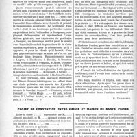 0045 - Page 44 - Partie professionnelle, Hygiène, Assistance, Mutualité, Intérêts corporatifs, Variétés. Travaux Originaux. L’Actualité professionnelle. L’assemblée générale de la confédération des syndicats médicaux. Le dîner confraternel [G. Duchesne] / Projet de convention entre caisse et maison de santé privée [Dr Paul Boudin]