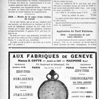 0073 - Page 72-LXX - Correspondance. Accidents. L’accident ne rompt pas le contrat de travail / Droits de la mère d’une victime du travail / Application du Tarif Fallières. Consultation de nuit entre confrères