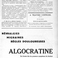 0082 - Page VII-81 - Derrières nouvelles. Conférences médicales de l’Hôtel Chambon / Le Centenaire du Professeur Guyon / Faculté de droit de Paris / Ve Bal de la médecine française / Internat de Saint-Lazare / Hôpital civil de Casablanca / A travers l’officiel. Service de santé de la marine