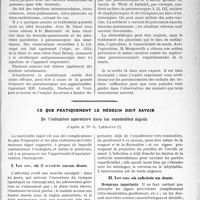 0098 - Page 97 - Partie scientifique. Travaux Originaux. Clinique médicale des enfants, Hôpital des Enfants-Malades : Prof. P. Nobécourt. Les pneumococcies chez les enfants / Ce que pratiquement le médecin doit savoir. De l’indication opératoire dans les mastoïdites aiguës, d’après le Dr G. Liébault. Les cas, où il n’existe aucun doute / Les cas, où subsiste un doute
