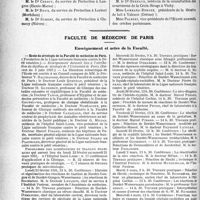 0131 - Page 130 - Partie professionnelle, Hygiène, Assistance, Mutualité, Intérêts corporatifs, Variétés. Comptes rendus, documents, pièces officielles. Académie de médecine. Prix décernés en 1930, (Suite et fin) / Faculté de médecine de Paris. Enseignement et actes de la Faculté