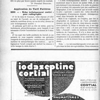 0141 - Page 140-LXII - Correspondance. Application du Tarif Maginot. Visite prolongée / Application du Tarif Fallières. Refus techniquement motivé » pour radiographie