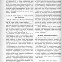 0177 - Page 176 - Partie scientifique. L'Actualité Scientifique. Les Sociétés Savantes. Toulouse. Société de médecine, de chirurgie et de pharmacie. Contribution à l’étude du climat de Cauterets / Le taux de l’urée sanguine au cours du diabète sans dénutrition / Luxation récidivante du ménisque interne / Le pouvoir anagoxique du Thorium X / Ostéomyélite costale poste-typhique