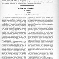 0200 - Page 199 - Partie professionnelle, Hygiène, Assistance, Mutualité, Intérêts corporatifs, Variété. Travaux Originaux. La page sans médecine. L’épidémie de Naples au XVe siècle, par le Docteur Phocion Barbatis / Autour des théâtres. Au Gymnase. « Le Jour » [Jean Séjournet]
