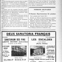 0210 - Page LXIII-209 - A travers l’officiel. Association générale des médecins de France. Bourses aux familles nombreuses du Corps médical. Fondation du Dr Roussel / Pensions militaires. Tribunaux départementaux des pensions