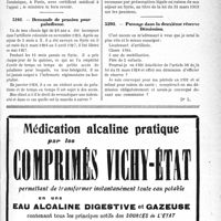 0220 - Page LXXIII-219 - Correspondance. Questions médico-militaires. Recours contre une décision erronée / Demande de pension pour paludisme / Passage dans la deuxième réserve démission
