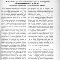 0234 - Page 233 - Propos du jour. La Xe Assemblée générale de l’Association pour le développement des relations médicales (A.D.R.M.). Les étudiants étrangers à la Faculté de médecine de Paris [J. Noir]