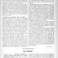 0260 - Page 259 - Partie scientifique. L’Actualité Scientifique. Les Congrès. VIIIe Congrès international de dermatologie et de syphiligraphie, 5 au 9 août 1930. Etiologie et pathogénie de l’eczéma, J. Jadassohn / Les Thèses. Nouvelle contribution à l’étude des pleurésies contro-latérales au cours du pneumothorax artificiel, par Dr H. Leduc (Paris, Jouve et Cie, éditeurs, 1930.) / La pronation douloureuse des jeunes enfants, par Dr S. Roguet (Librairie Marcel Vigné, Paris-VIe, 1930.)